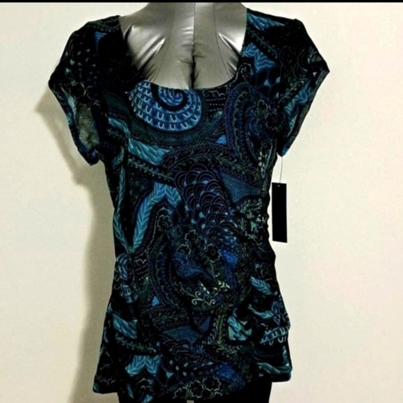 Apt. 9 Tops - 🎊🎊 Apt 9 Women's Aqua Paisley/NWT -  Large Blouse